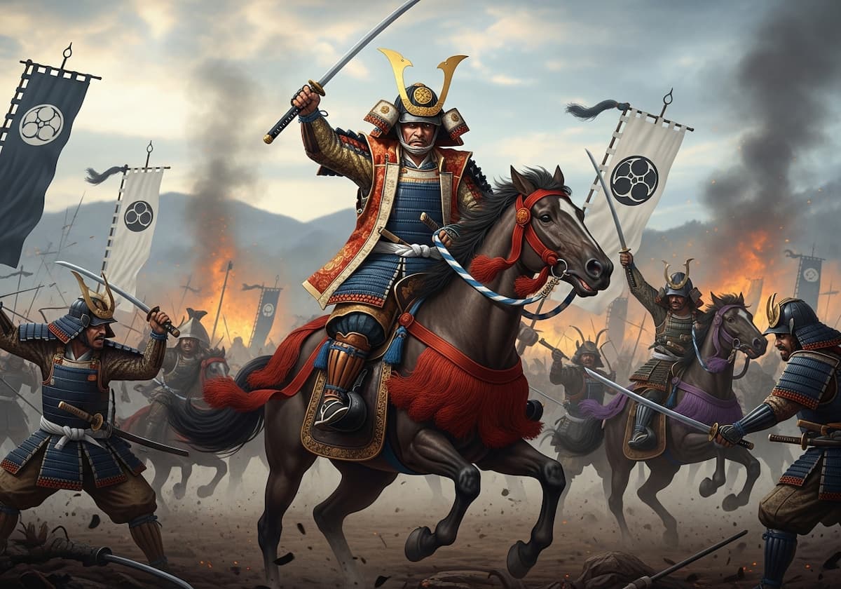 戦場で馬に乗る吉川元春