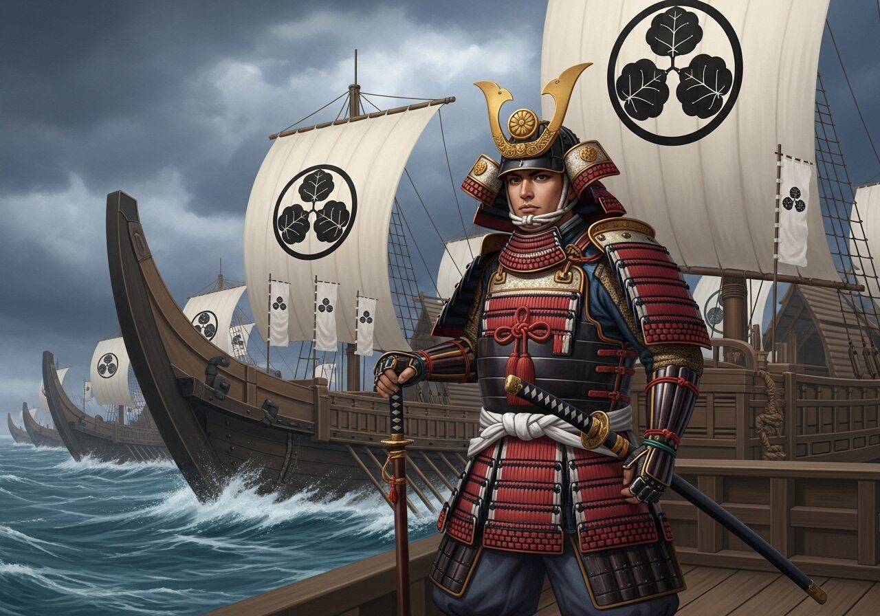 水軍を率いる小早川隆景