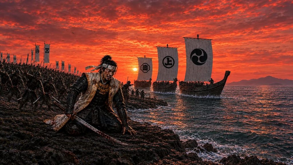 厳島の戦いで追い詰められる、陶晴賢