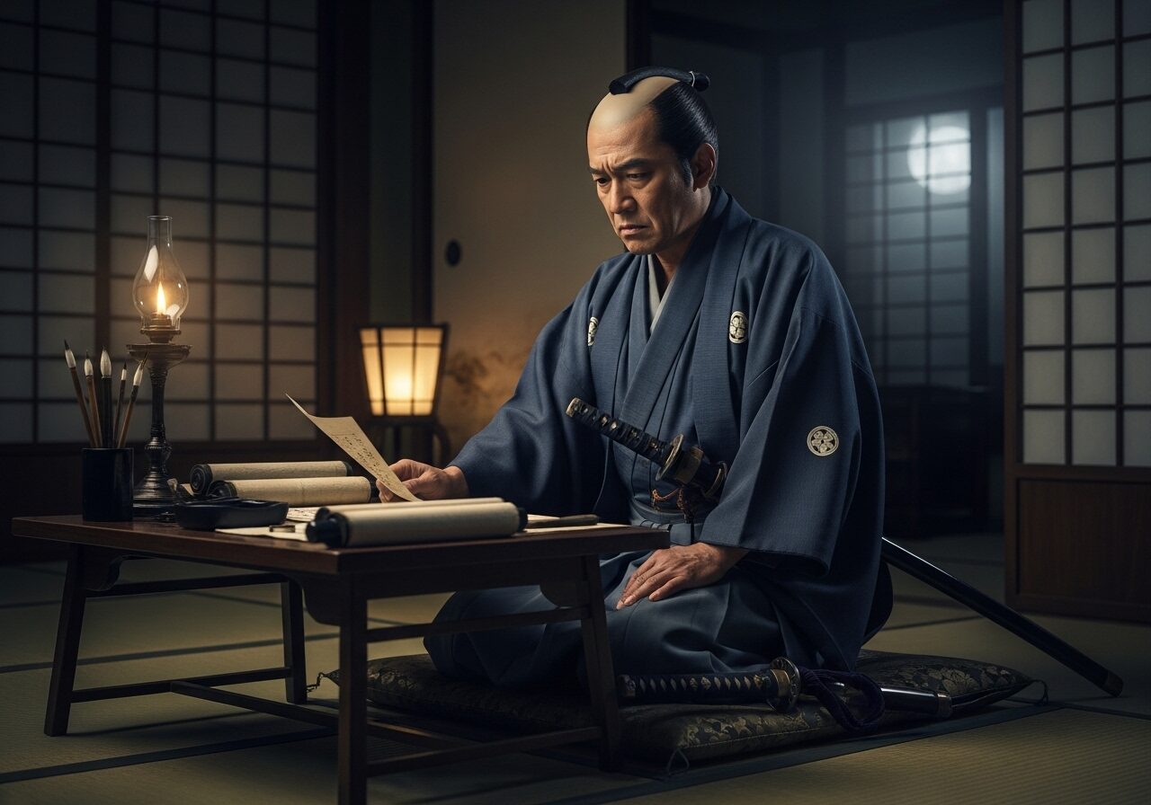 書状を読む福原貞俊