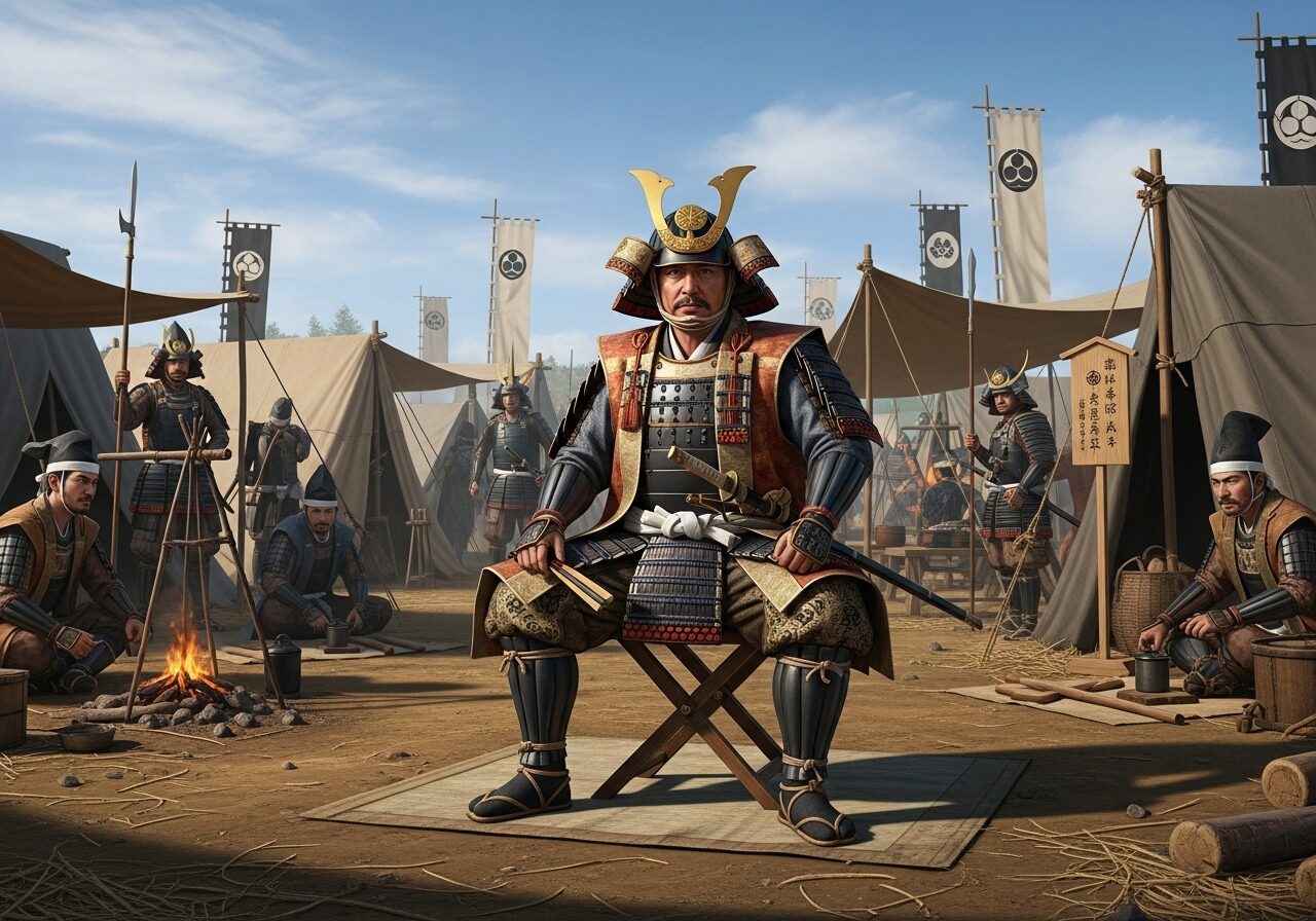 陣で座る吉川広家