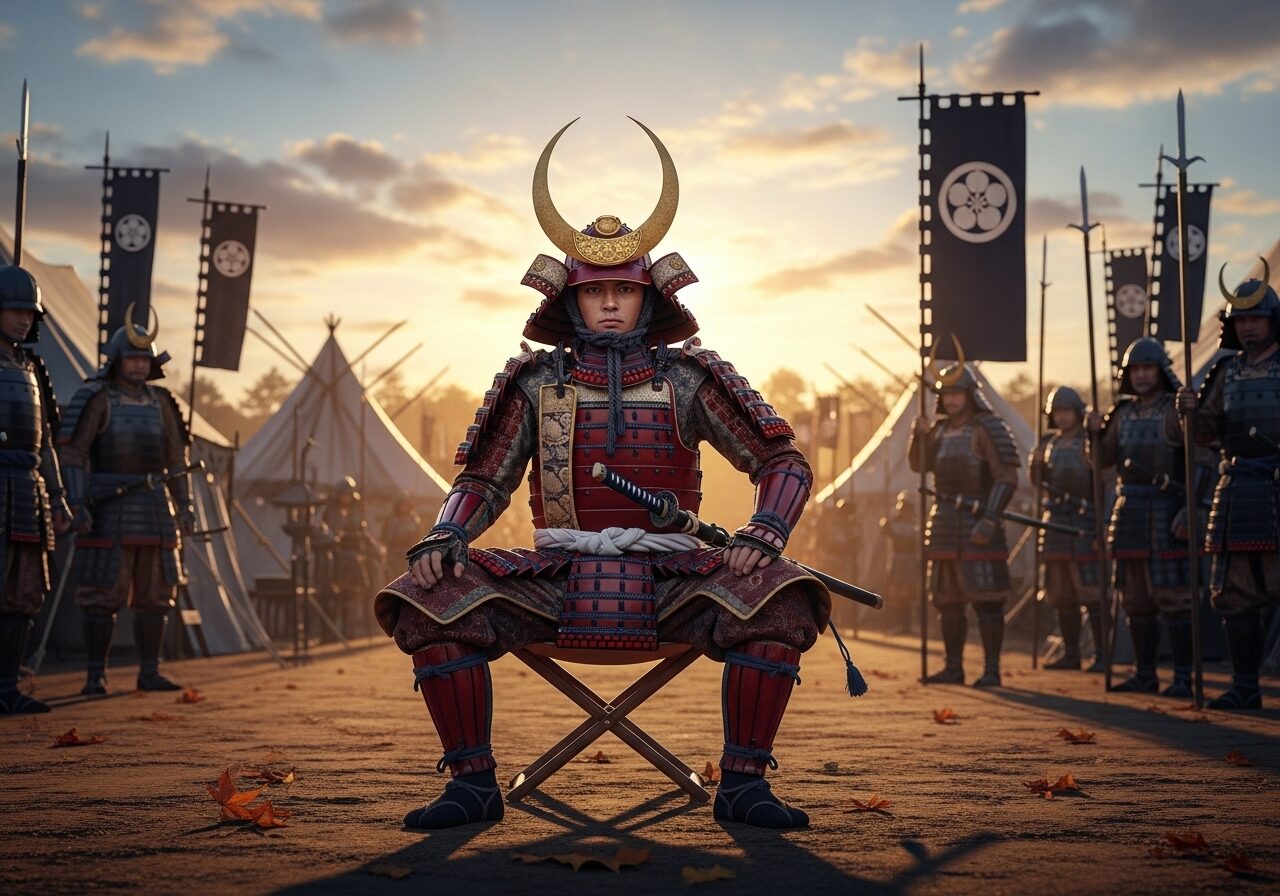 陣で座る毛利秀元