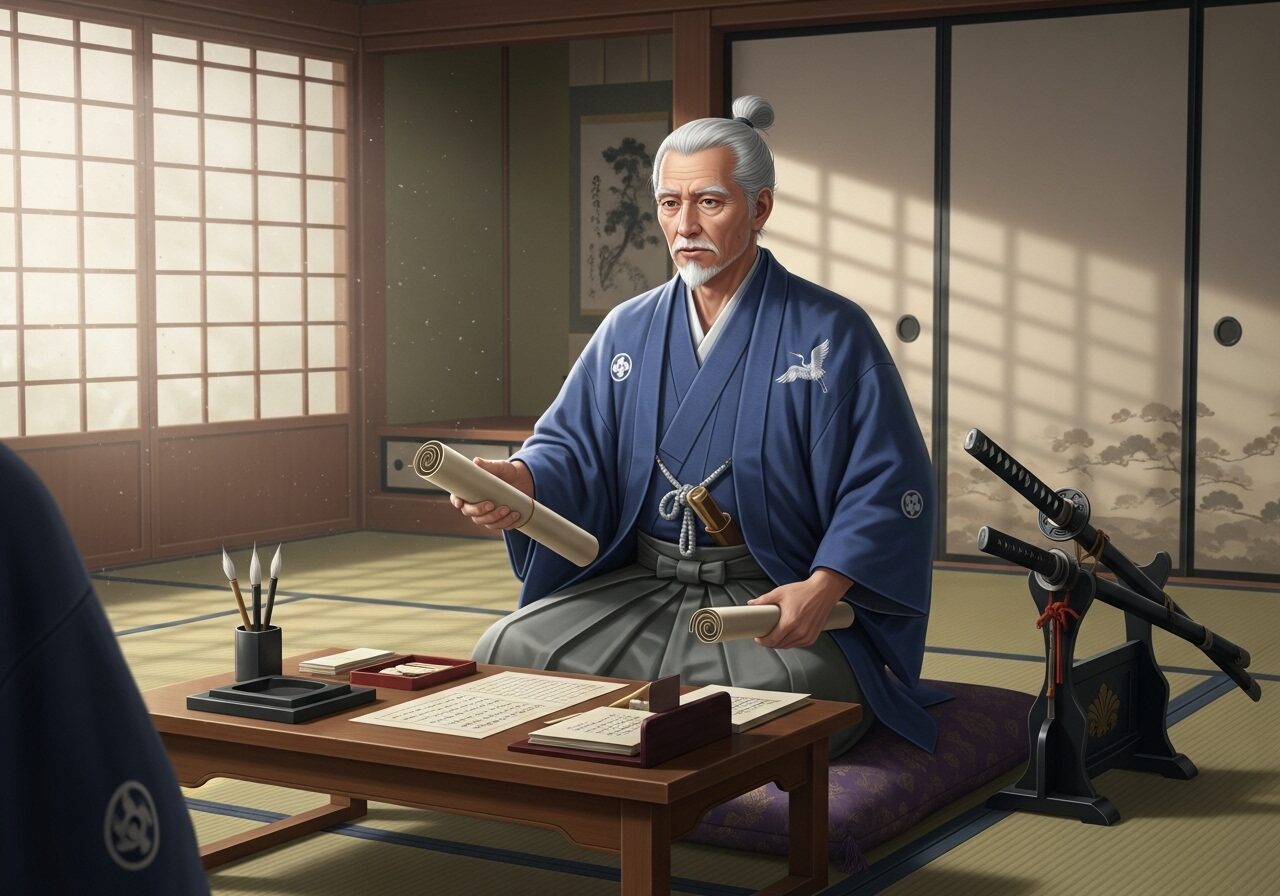 書状を持つ志道広良