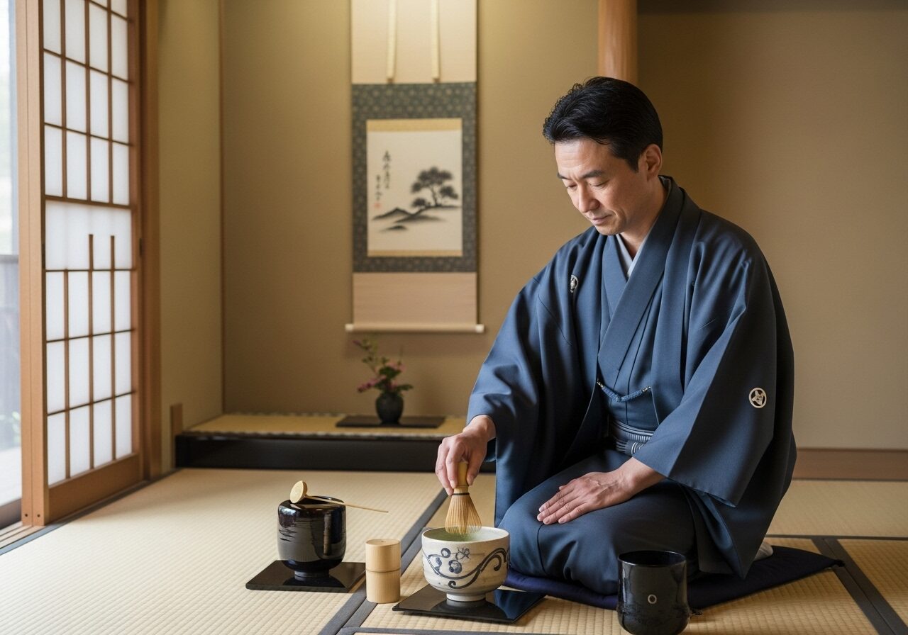 茶を点てる茶人