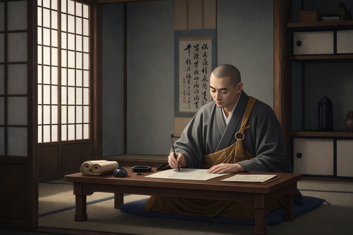 書状を書く安国寺恵瓊