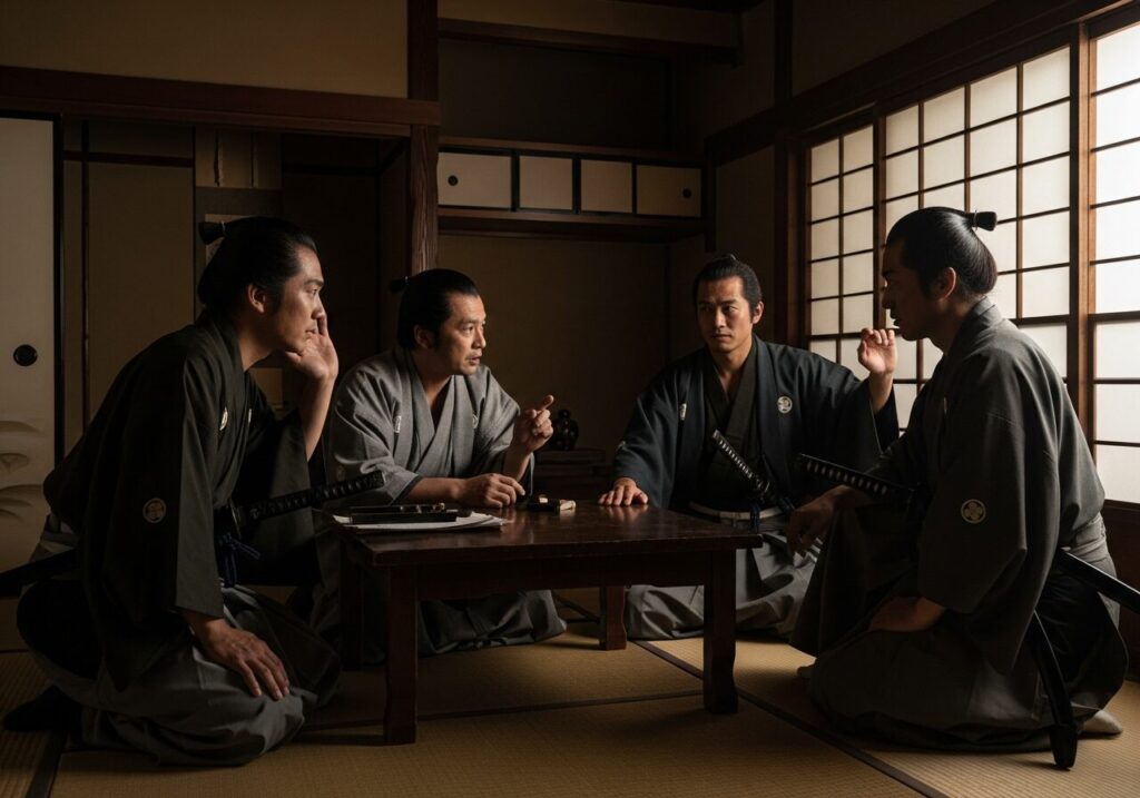 謀反を企てる家臣団