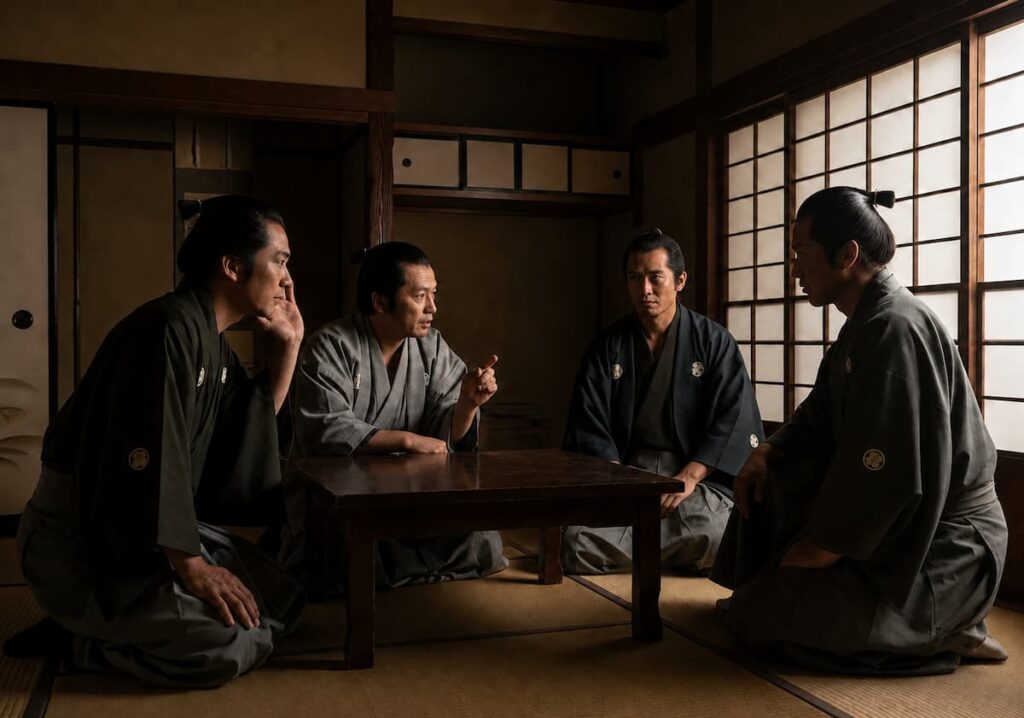謀反を企てる家臣団