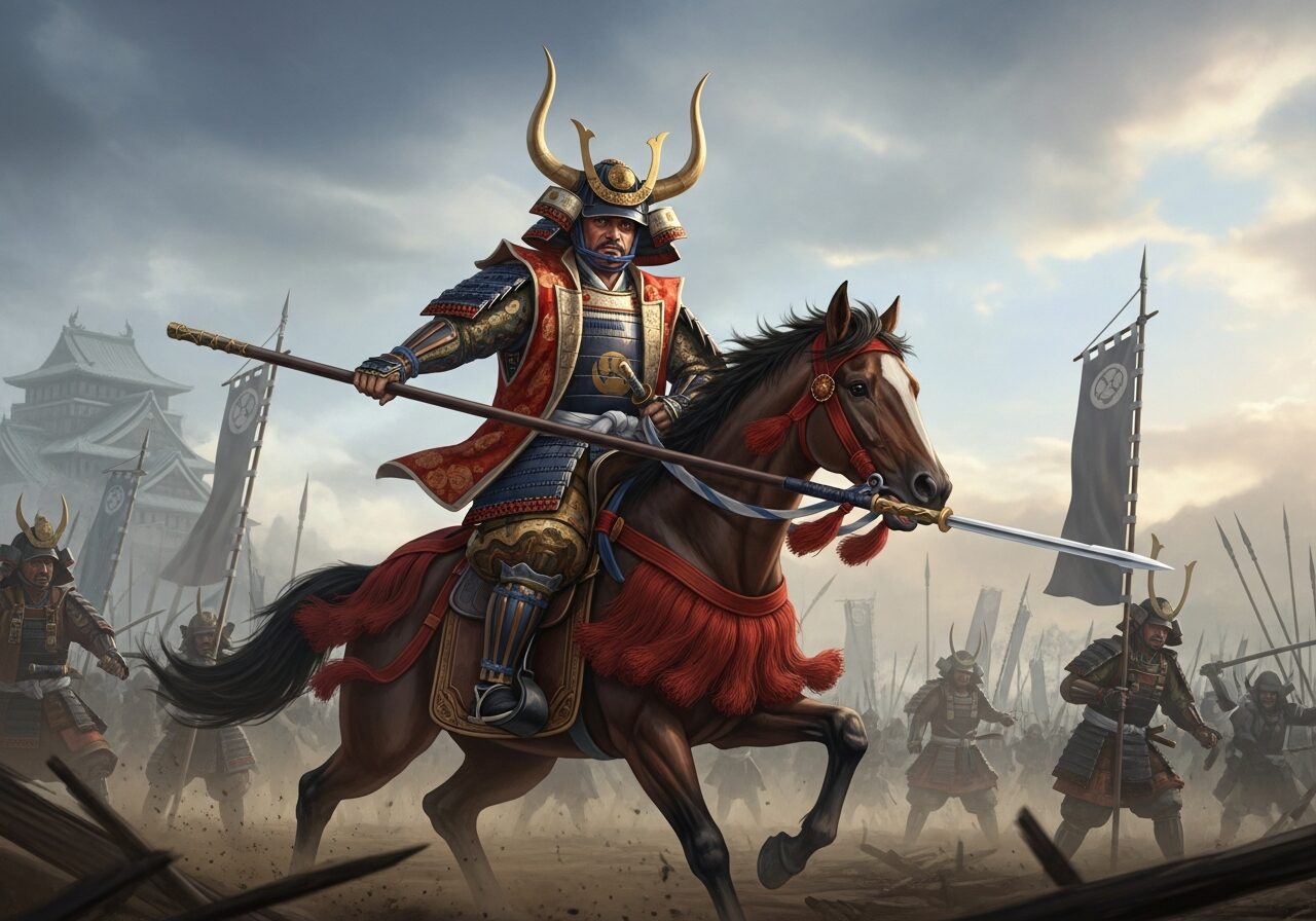 戦場で馬に乗る福島正則